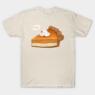 Cute Pumpkin pie with Whipped Cream Cat T-Shirt